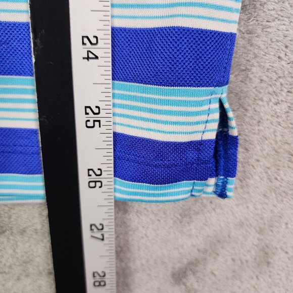 Men's Nike Golf Tour Performance Dri-Fit Polo Shirt Blue Stripes Short Sleeve L - Picture 9 of 10